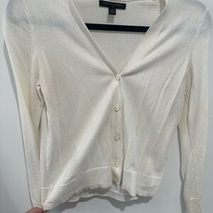 Banana Republic Women's White Cardigan Sweater